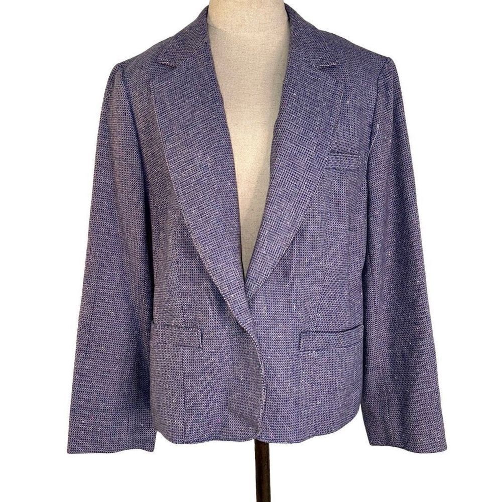 Vintage Pendleton Purple Wool‎ Tweed Blazer Womens Pastel Preppy Career